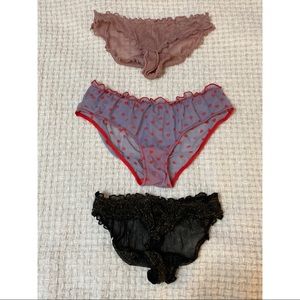 3 Urban Outfitters Undies Ruffled Detail Size: Small